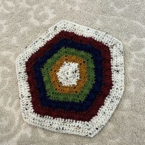 Handmade bubble knit lovey baby boy girl octagon oatmeal maroon green